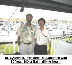 Dr. Cysewski, President Of Cyanotech with TC Yeap, MD of Sainhall Nutrihealth
